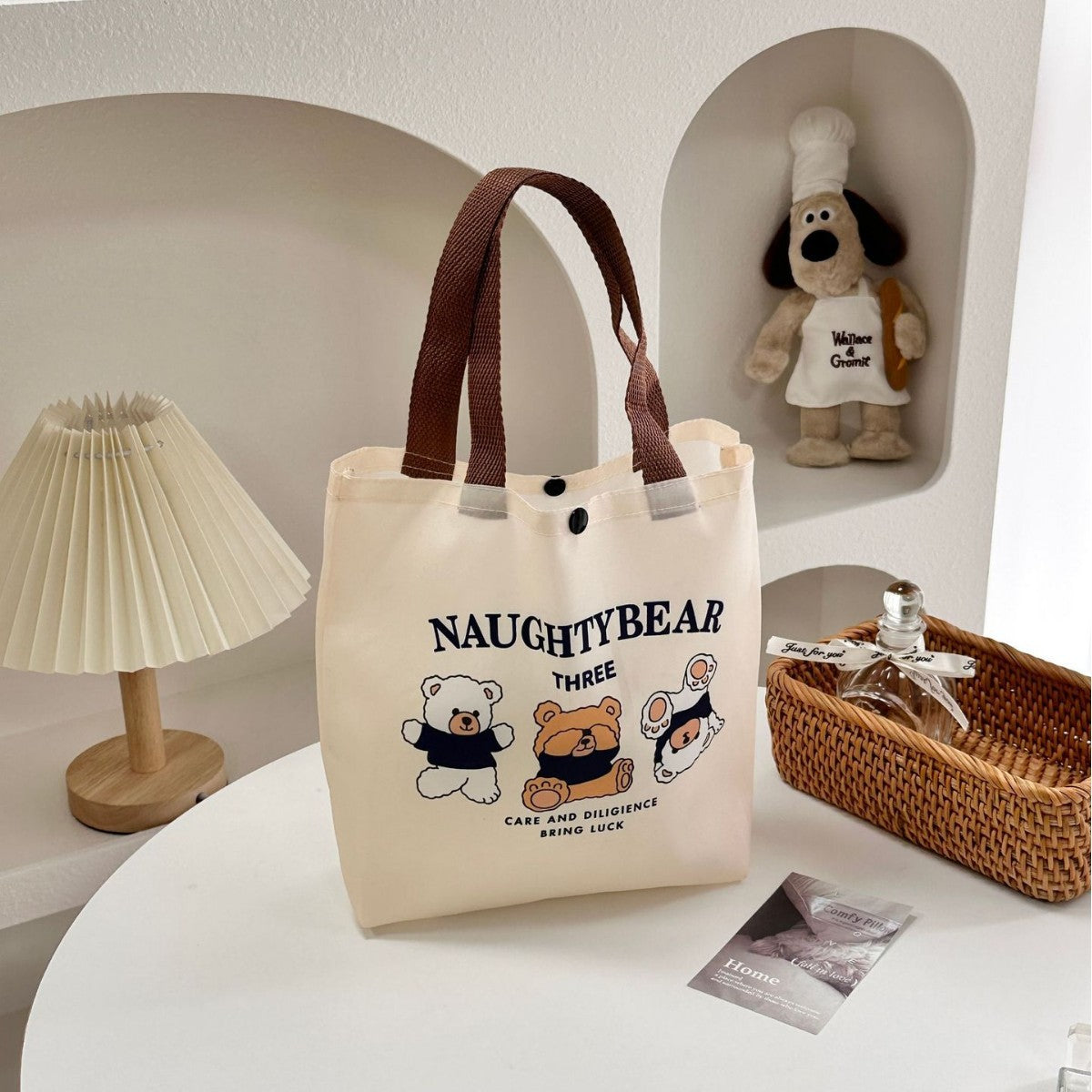 Bento Handbag New Bear Oxford Cloth Bag Student Portable Work Simple Canvas Bag