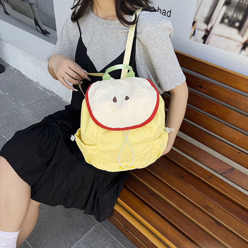 Cute Color-block Mini Backpack for Women, Waterproof Campus Style with Drawstring Design and Front Pocket