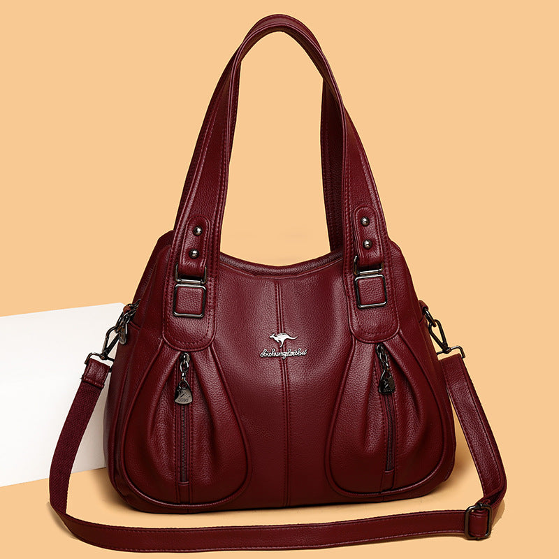 Handbags New Women's Fashion Retro Pu Mom Shoulder Bag Large Capacity