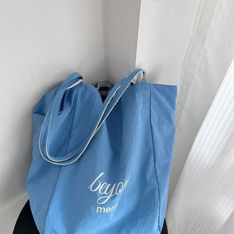 Summer Stripes Double-Sided Tote Bag Large Capacity Daily Commuting Travel Versatile Fashion