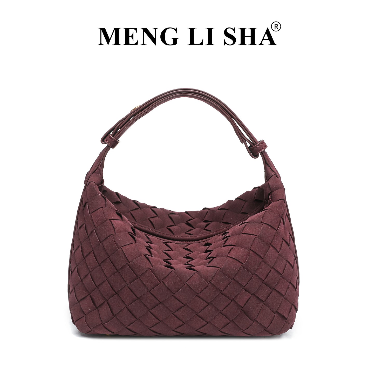 European and American New Suede Advanced Texture Woven Portable Lunch Bag Women's Fashion Simple Shoulder Crossbody Lunch Box Bag