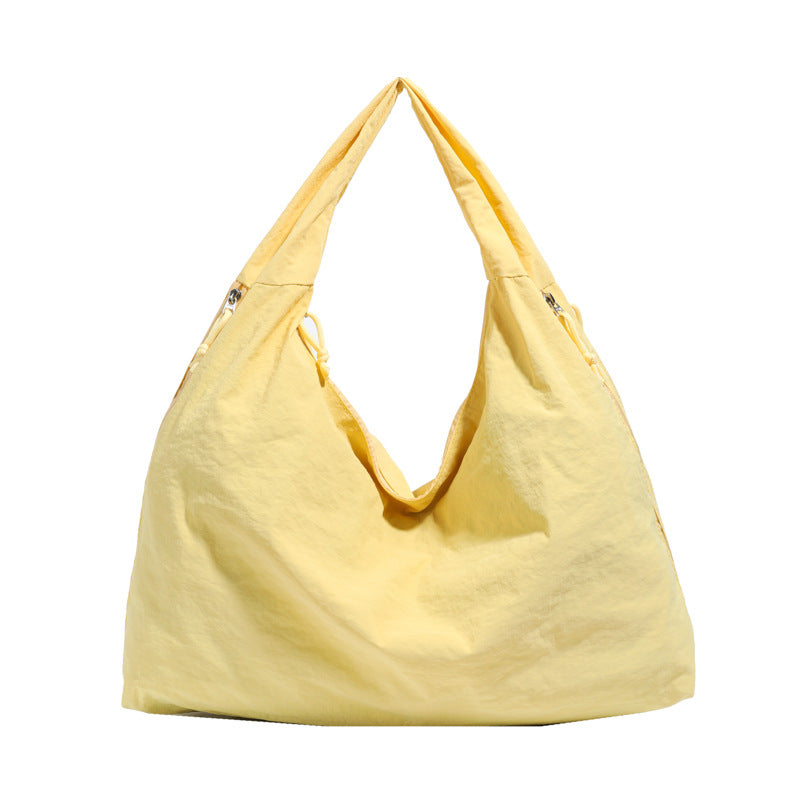 Minimalist Large Capacity Tote Bag for Women, Soft Fabric Shoulder Handbag with Multiple Inner Pockets, Casual Everyday Style