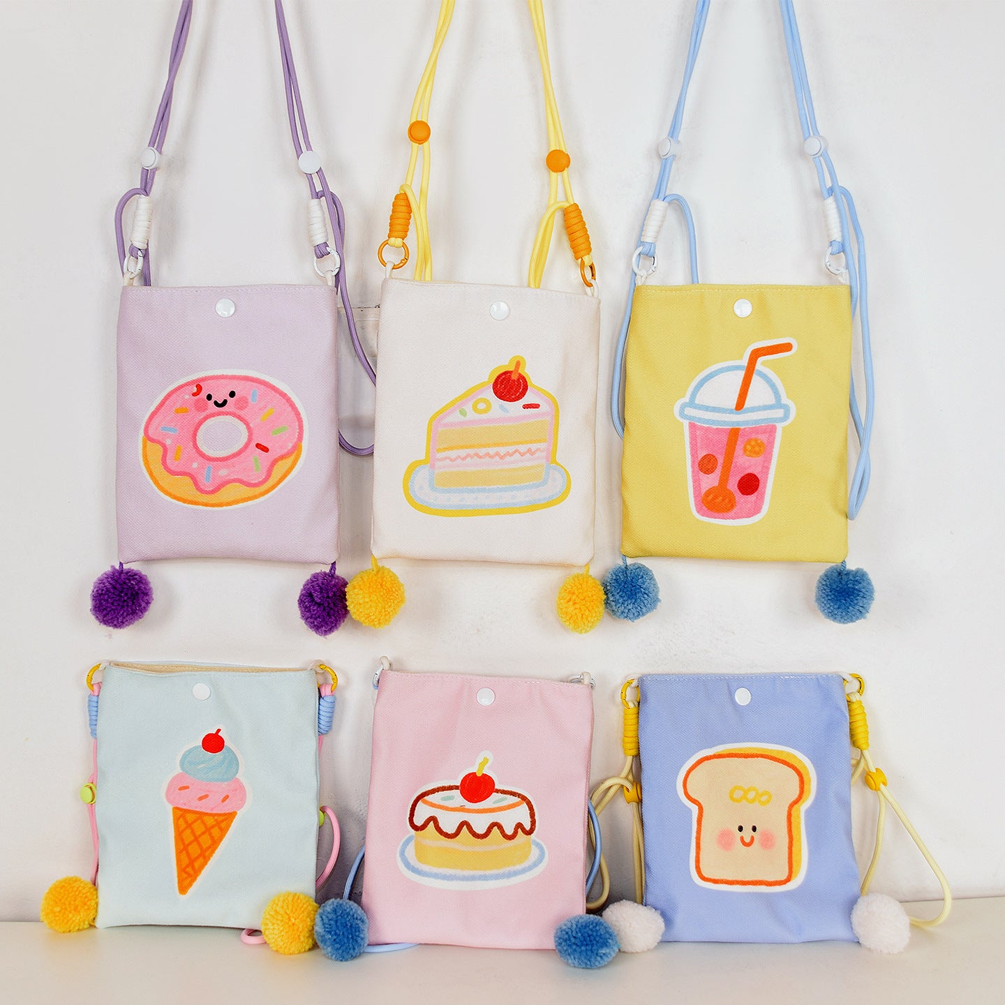 Cute Cartoon Printed Children's Students' Crossbody Bag Dessert Pattern Venonat Decoration Small Square Bag
