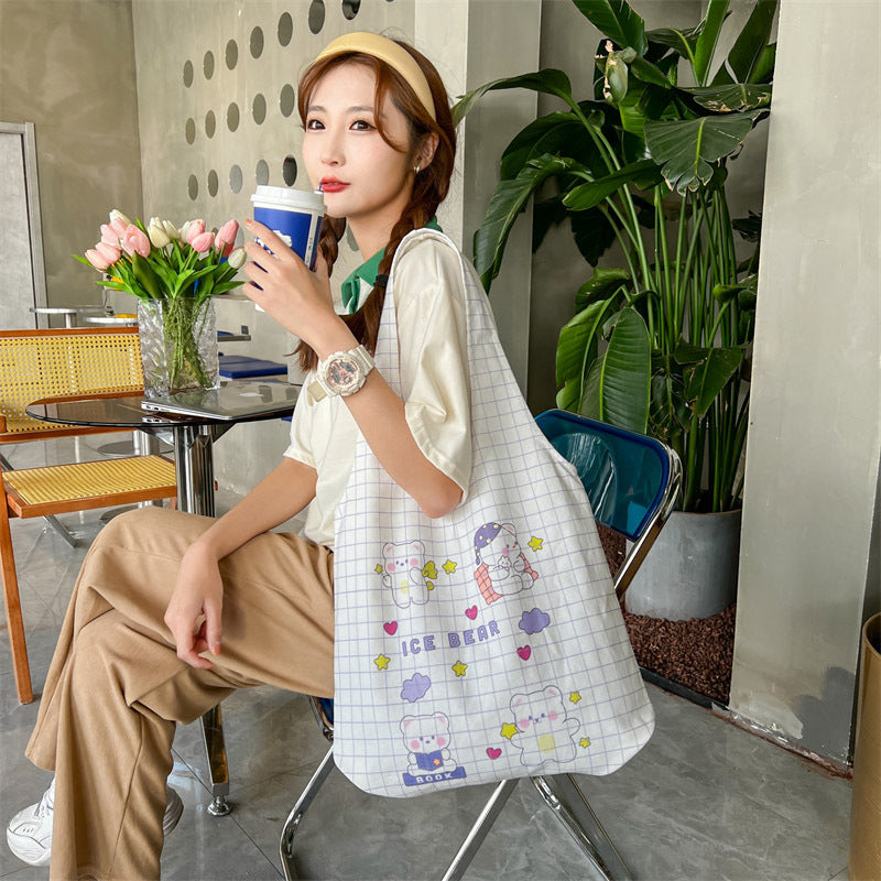 Fruit Printed Canvas Tote Bag Female Fashion Artistic Shoulder Bag Design Everyday Joker