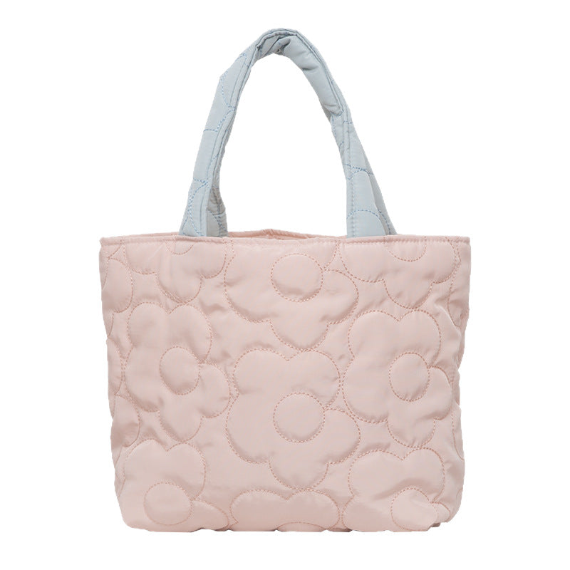 Milk Fufu with Hand Bag Korean Style Contrast Color Sweet Storage Bag Cloth Bag