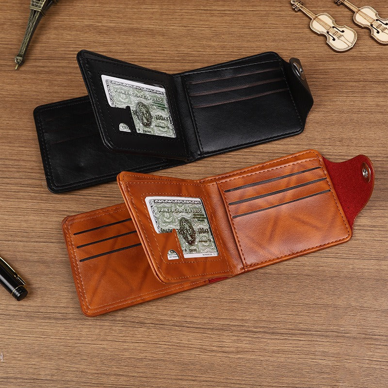 Retro US Dollar Design PU Wallet for Men, Lightweight and Multi-functional Bifold with Vintage Style