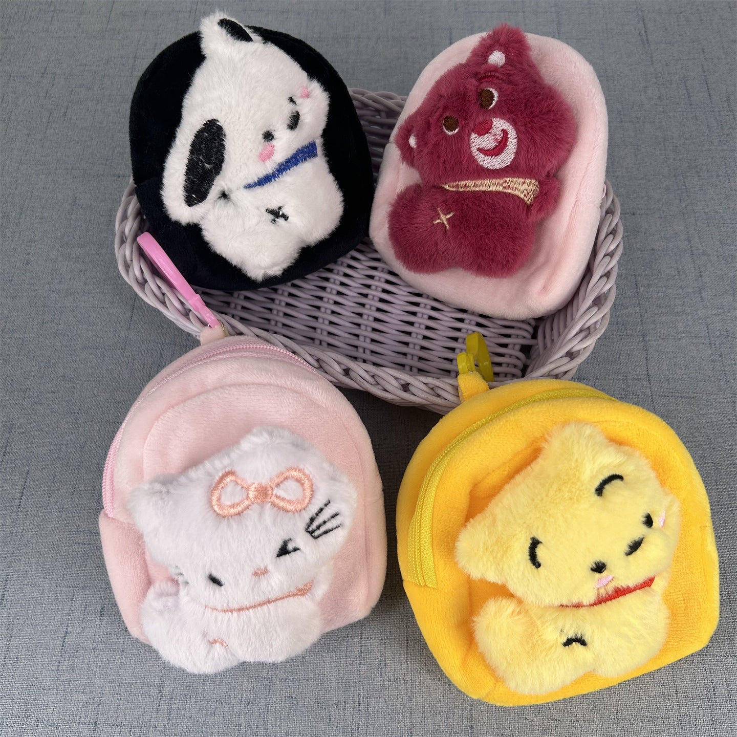 Women's Wallet Super Cute Plush Animal Coin Purse Cartoon Doll Daily Matching Hanging Wallet