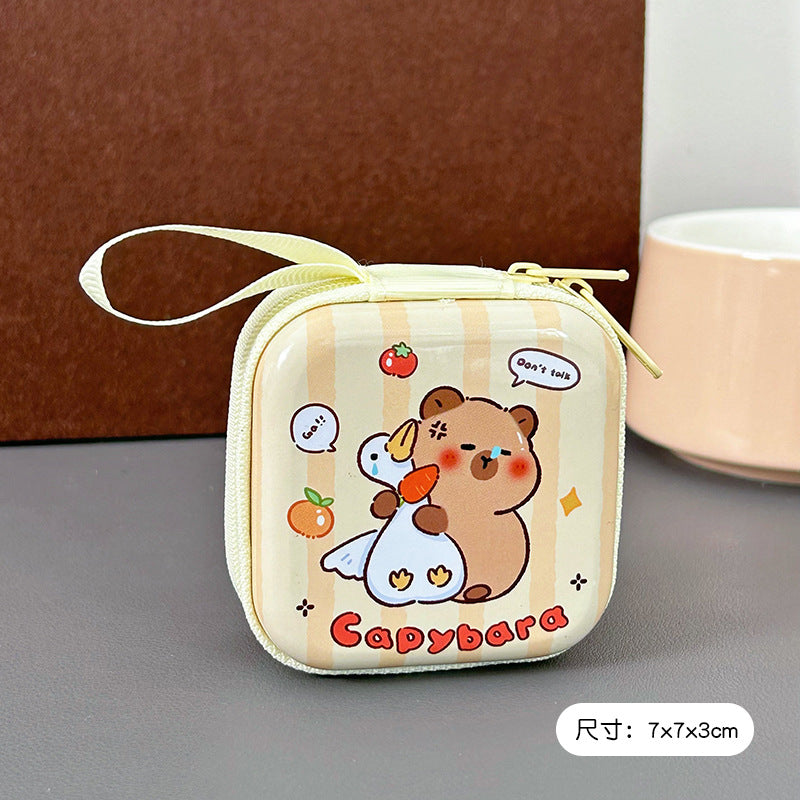 Coin Purse Capabala Mini Coin Pocket Portable Earphone Bag Cute Capybara Coin Key Case