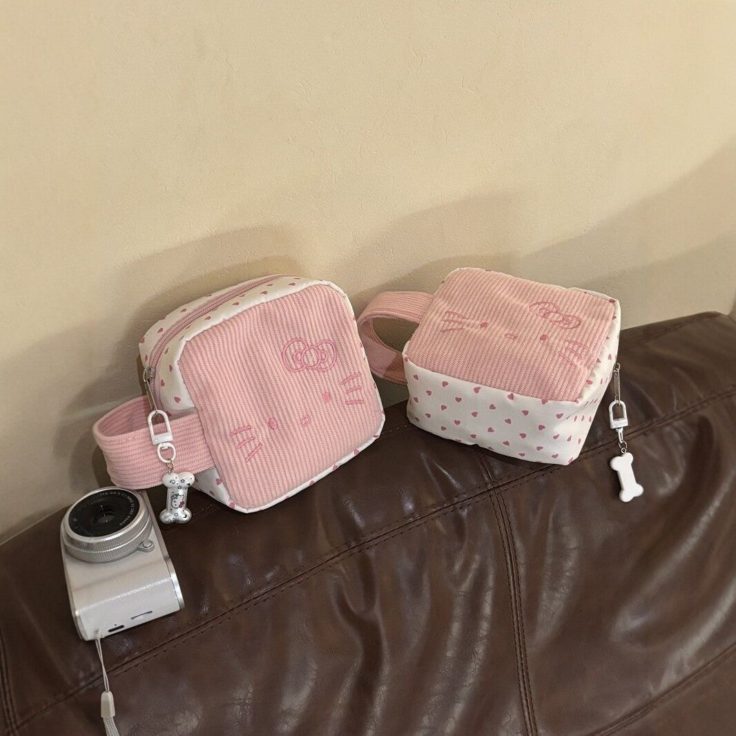 New Korean Hello Kitty Portable Cosmetic Bag Women's Large Capacity Storage Portable Toiletry Bag