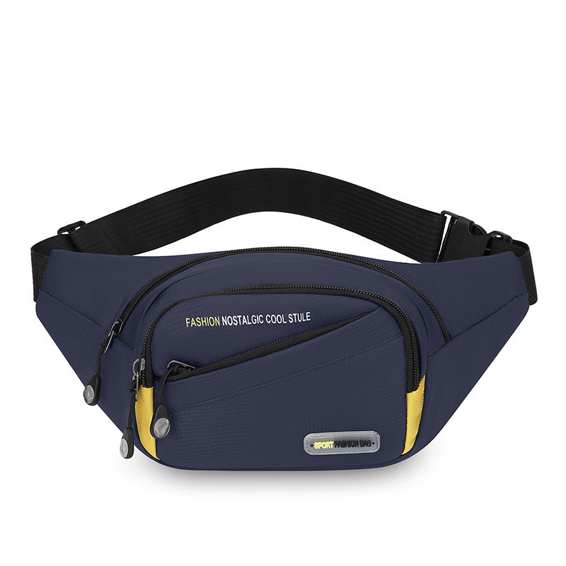 Waist Bag Men's Multi-Functional Outdoor Sports Large Capacity Multi-Layer Crossbody Shoulder Bag Oxford Cloth Thick Fashion Chest Bag