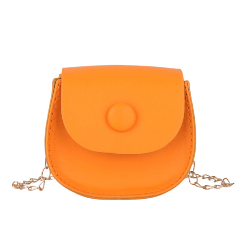 Saddle Bag Women's New Korean Style Solid Color Chain Shoulder Bag Lipstick Accessories Messenger Bag