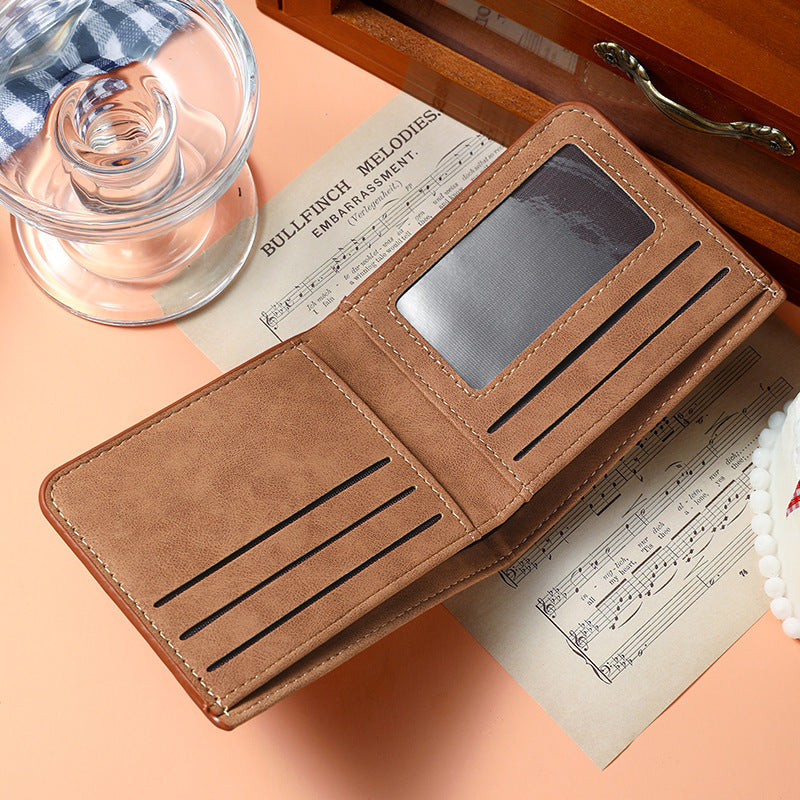 Card Holder Wallet Integrated Men's Ultra-Thin Short Wallet Soft Leather Wallet Multi-Card-Slot Wallet