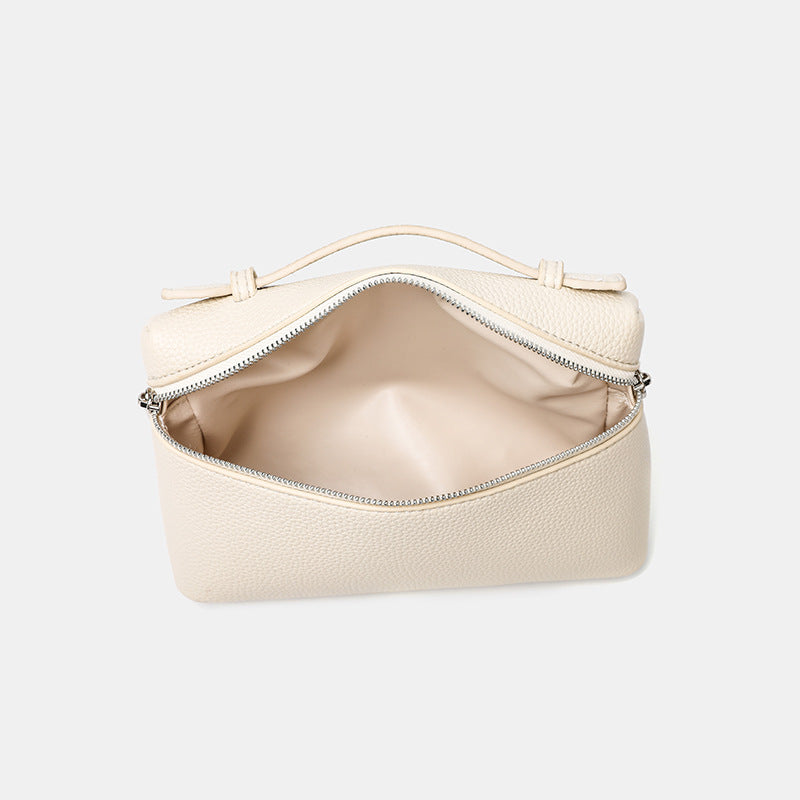 Lunch Box Bag PU Leather Women's Simple All-Match Shoulder Crossbody Box Bag Niche Temperament Women's Bag