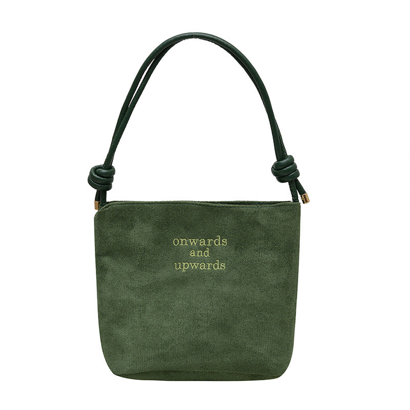 Women's Retro Suede Messenger Bag New Popular Super Popular One-Shoulder Bucket Bag