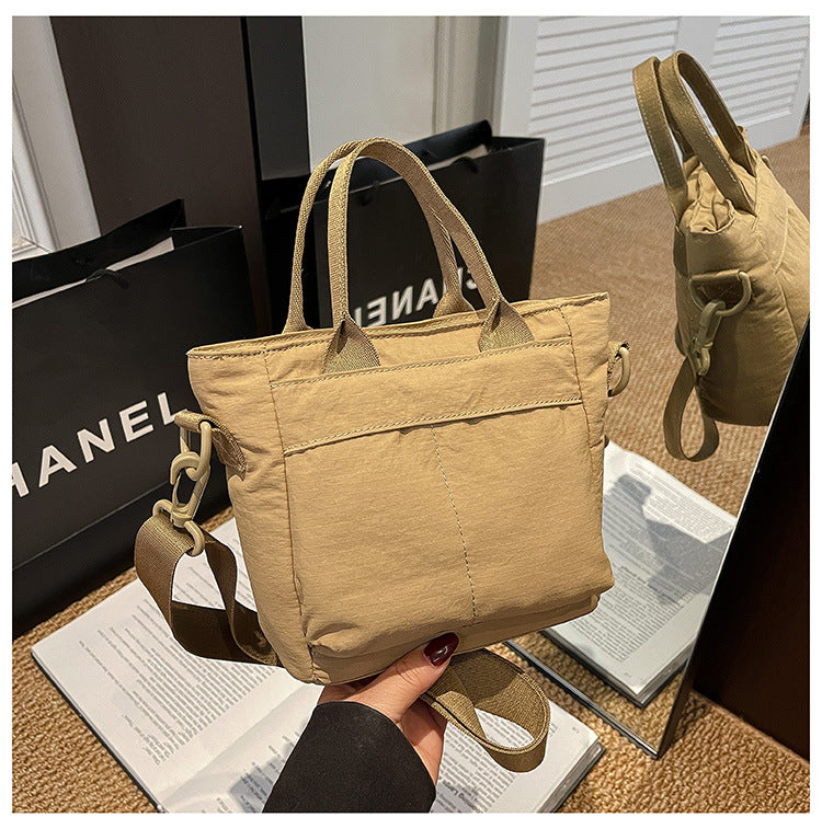 Large Capacity Women's Handbag High-Grade Lightweight down Tote Rhombus Plaid Cotton Coat Bag