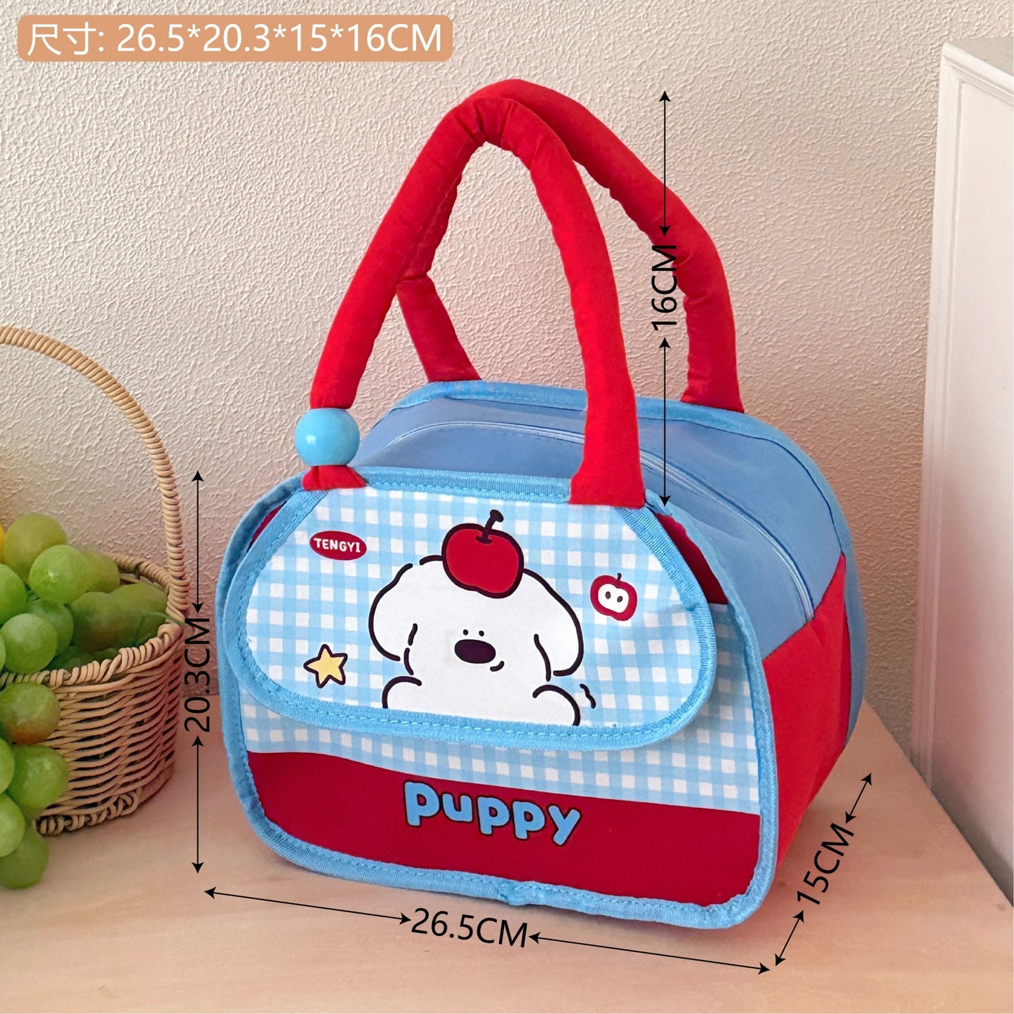 Cartoon Funny Thermal Lunch Bag Women's Large Capacity Aluminum Film Lunch Box Bag