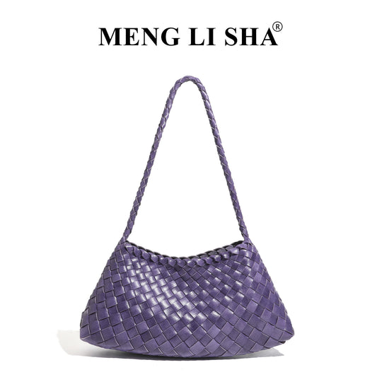 Popular Hand-Woven Bag Women's Fashion Retro Portable Vegetable Basket Bag All-Match Underarm One Shoulder Combination Bags