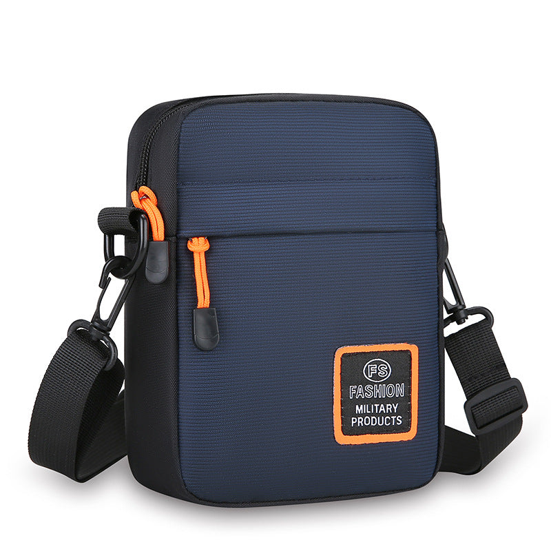 Stylish Men's Crossbody Bag for Outdoor Activities, Durable Nylon Mini Shoulder Bag with Adjustable Strap and Fashionable Stitching Design