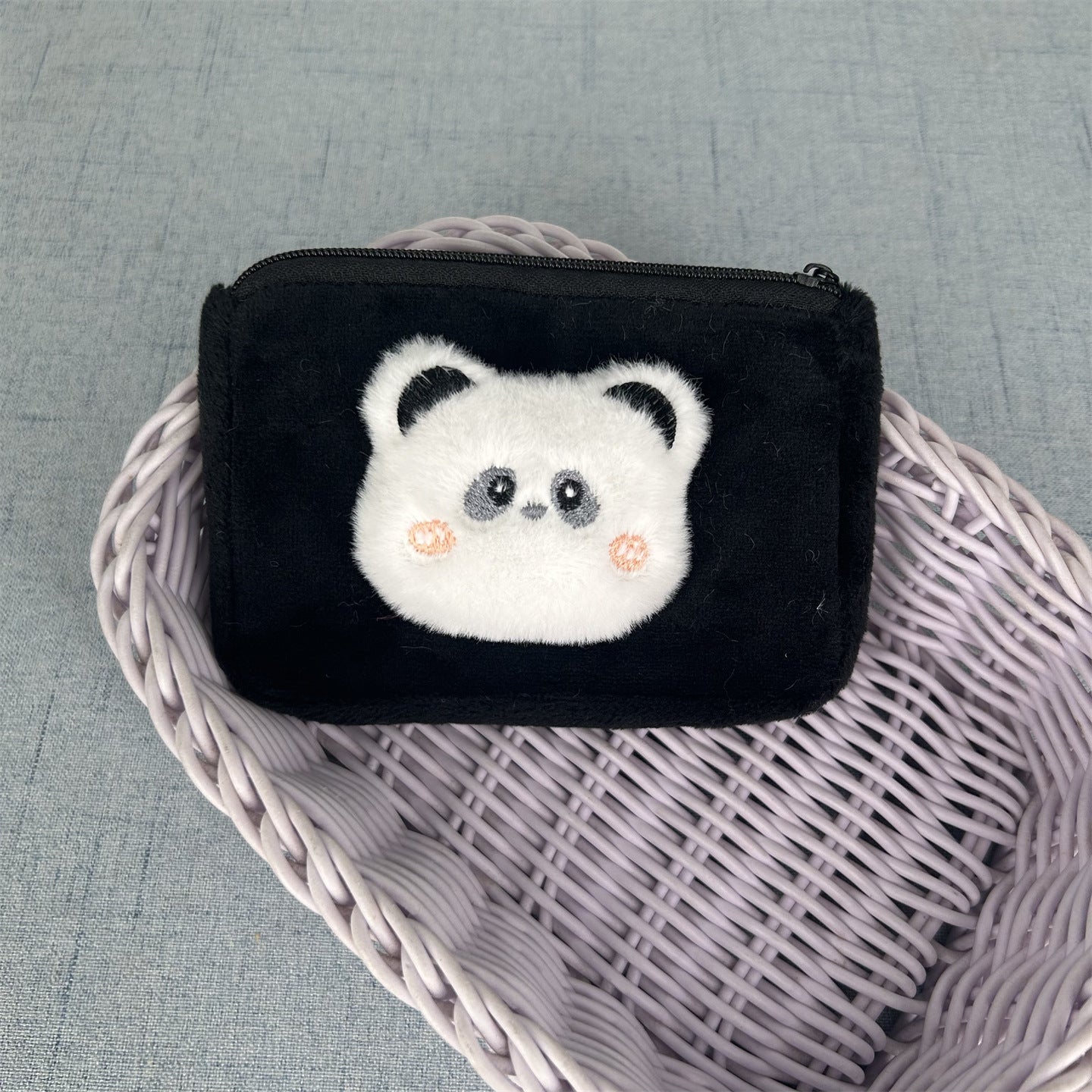 Women's Wallet Cute Plush Little Bear Cartoon Coin Purse, Daily Matching Storage Small Bag, Hanging Design