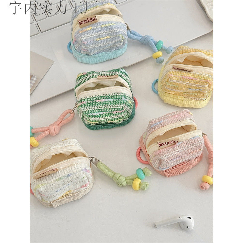 Classic Style Cute Portable Suitable for Apple Wireless Bluetooth Headset Protective Cover Storage Soft Cloth Shell