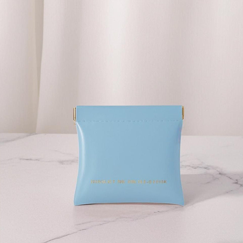 Minimalist PU Wallet with Auto-Closure Design for Earphones, Makeup, and Daily Essentials - Compact & Stylish