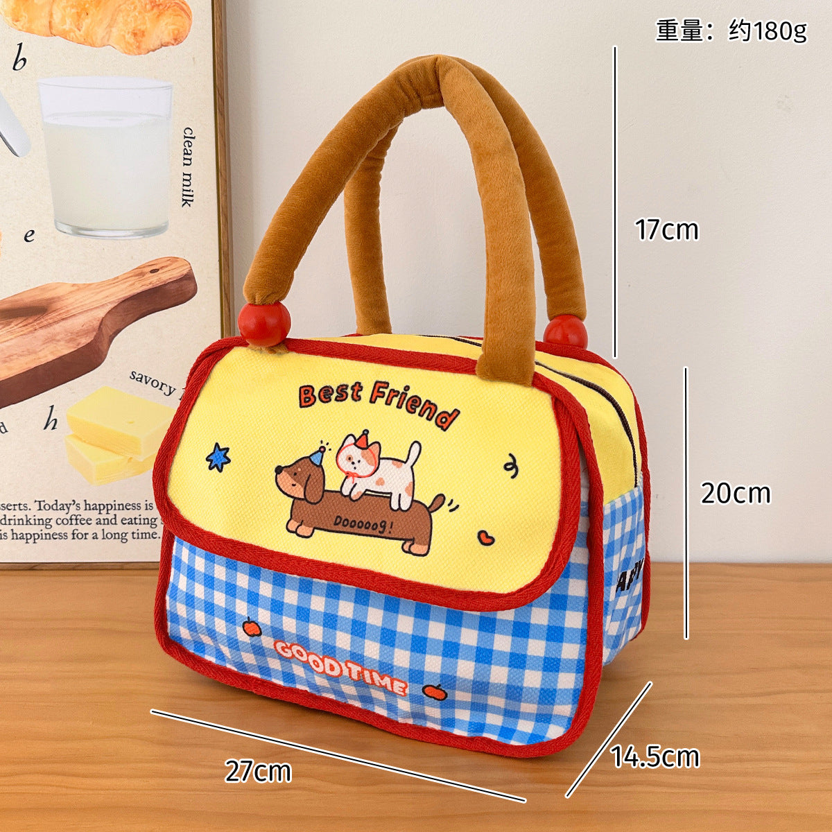 Lunch Bag Cute Portable Insulated Aluminum Foil Large Capacity Student Office Worker Lunch Snack Pack Lunch Box Bag