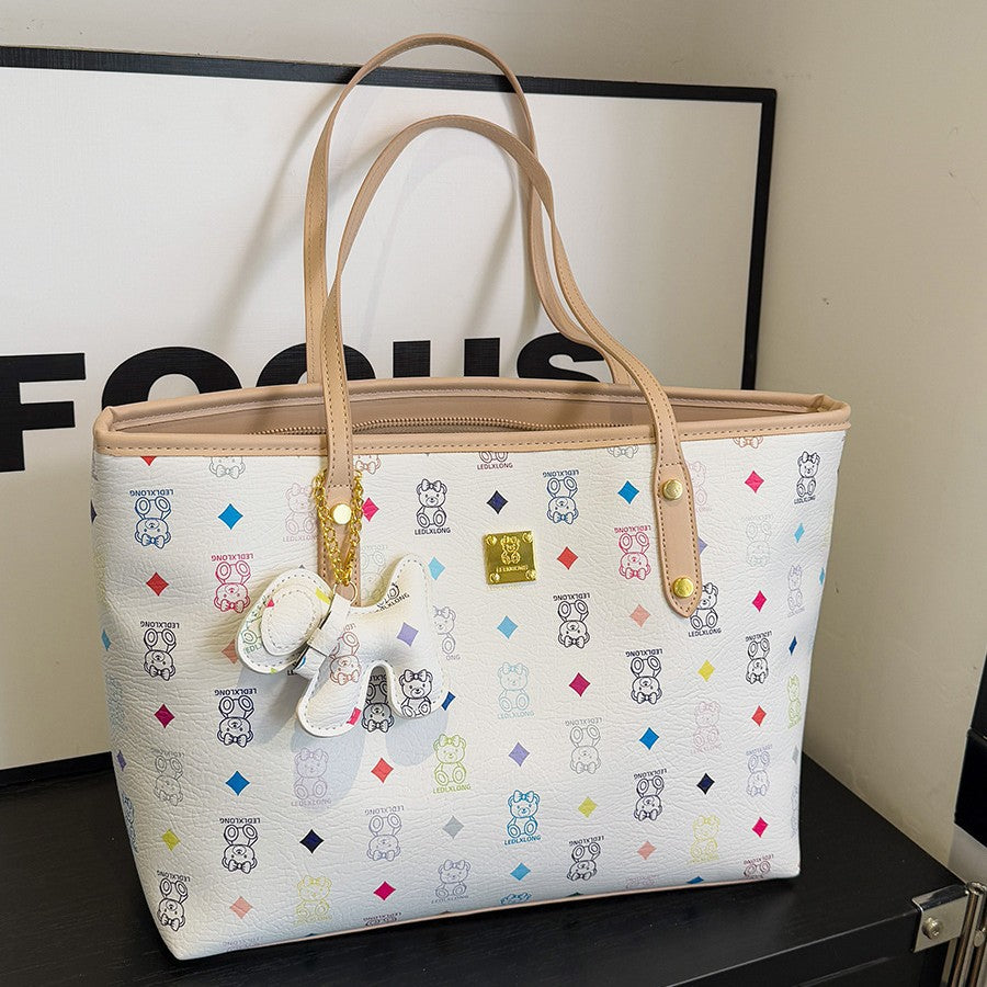 Single Shoulder Bag Printed Large Capacity Tote Bag Female New Fashion Casual All-Match Underarm Bag