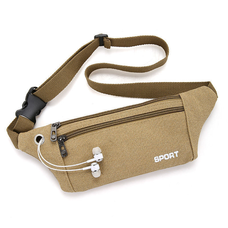 Canvas Mobile Phone Waist Bag Men's Durable Outdoor Sport Climbing Running Stall Bag