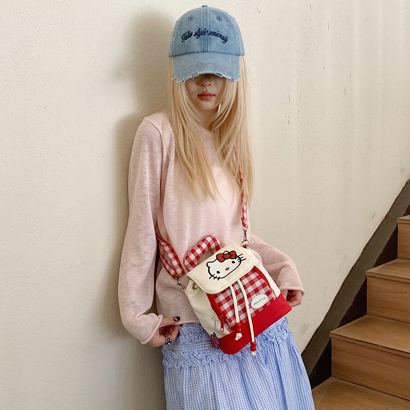 Japanese Style Small Bookbag Mini Cute Kitty Cat Backpack New Sweet Cool Girl Cartoon Crossbody Bag