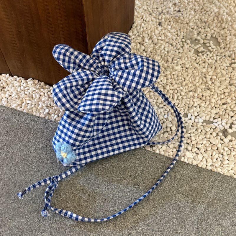 Women's Cross-Body Bag Shoulder Bag Cute Flowers Drawstring Crossbody Bag Cotton Soft Petal Shape Lightweight Small Bag