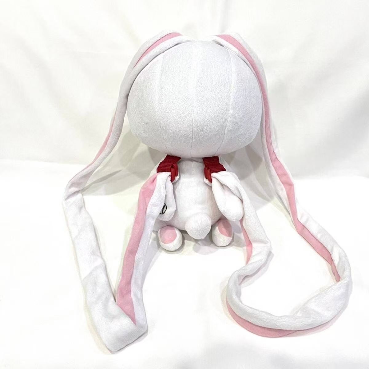 Cute Kawaii Rabbit Plush Backpack with Red Eyes, Adorable Cartoon Design for Casual Travel and Daily Use