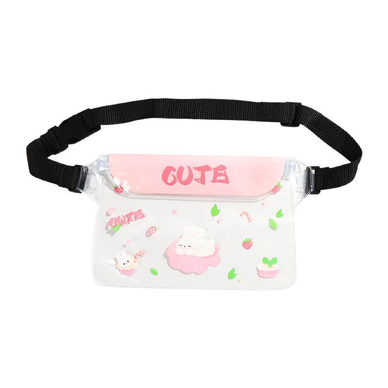 Cute Dinosaur Waterproof Waist Bag with Touch Screen Design for Outdoor Activities and Swimming