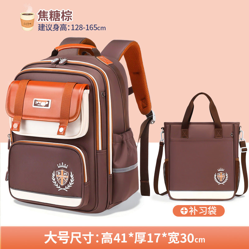 2026 New Kids Backpack for Grades 1-6, Lightweight & Ergonomic Design with Large Capacity, Breathable and Waterproof Oxford Fabric, British Style School Bag with Pencil Case and Study Bag Set