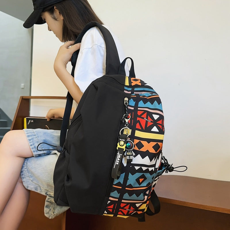 American Graffiti Cartoon Schoolbag Male and Female Junior High School Student College Student Fashion Backpack Casual Backpack