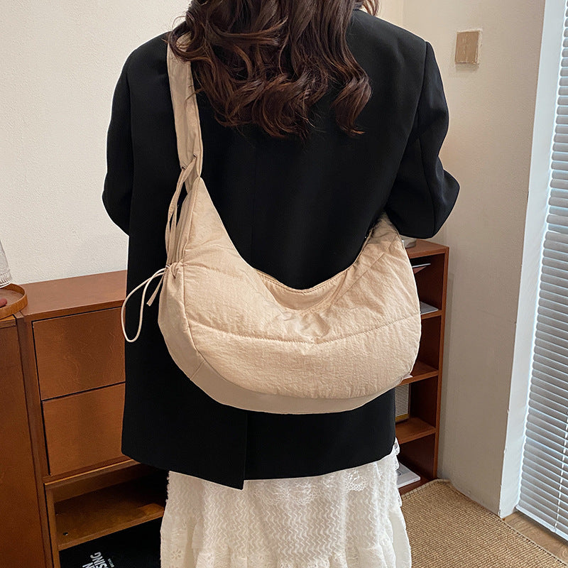Dumpling Bag Women's Casual New Simple and Lightweight Large Capacity Student Class Commuter's All-Matching Shoulder Messenger Bag