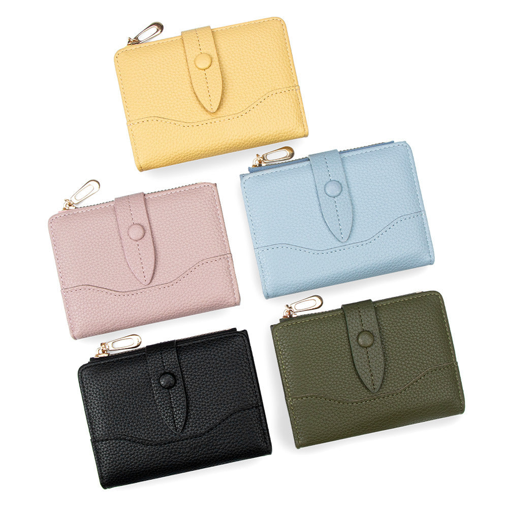 Stylish Compact Women's Wallet with Zipper Coin Pocket and Card Slots, Minimalist Design for Everyday Use