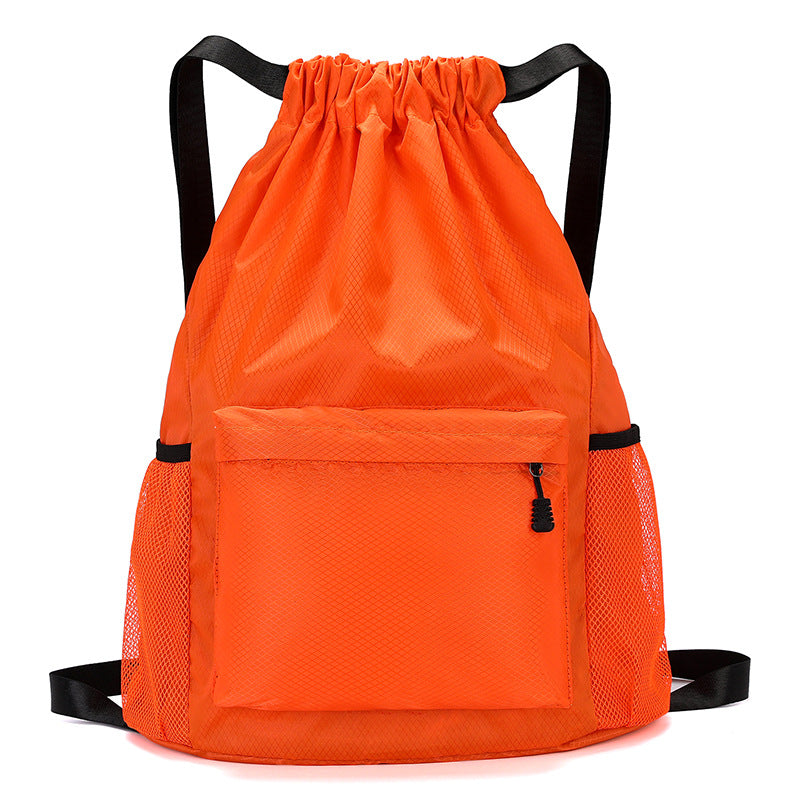 Women's Backpack Drawstring Bag Drawstring Sports Travel Backpack with Mesh Side Pocket and Front Zipper Pocket Suitable for Fitness Training Daily Use