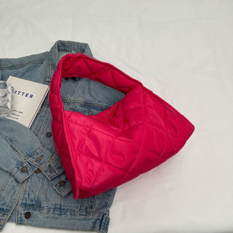 Tote Bag Women's New Fashion Rhombus Shoulder Bag Casual Simple Handbag