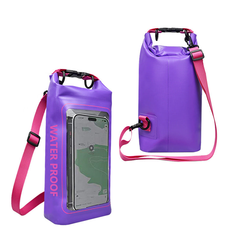 2L Waterproof Crossbody Bag with Touchscreen Phone Pocket for Outdoor Swimming and Hiking