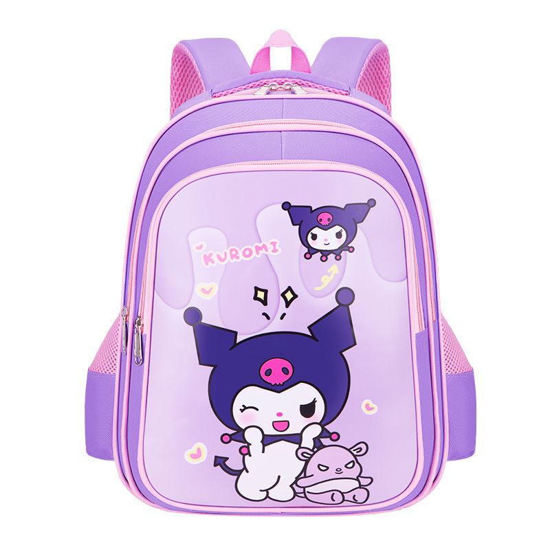 Kuromi Cartoon Backpack for Girls, Lightweight School Bag with Cushioned Straps, Perfect for Kindergarten and Elementary Students