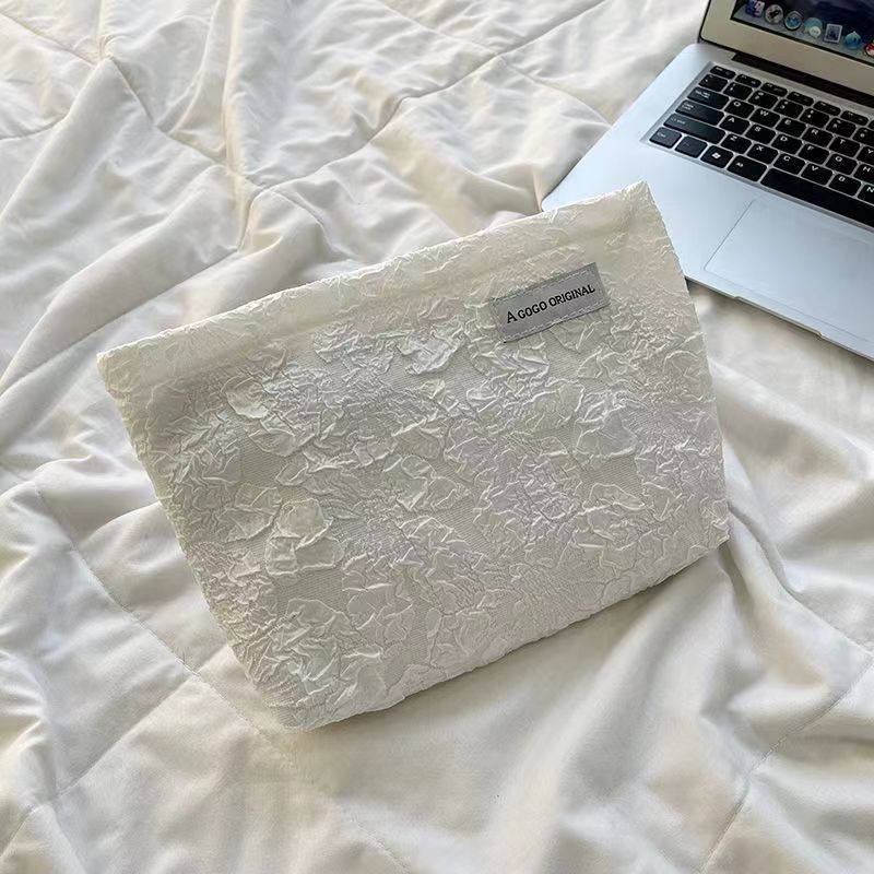 Ladies Cosmetic Bag Fashion Corduroy Contrast Color Striped Make-up Bag Cosmetic Bag Portable Travel Daily Storage Toiletry Bag