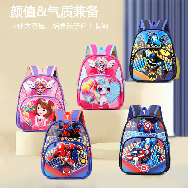 New Spider-Man Cartoon Kid's Small Schoolbag Labubu Boys and Girls Kindergarten Backpack Super Light and Burden-Free