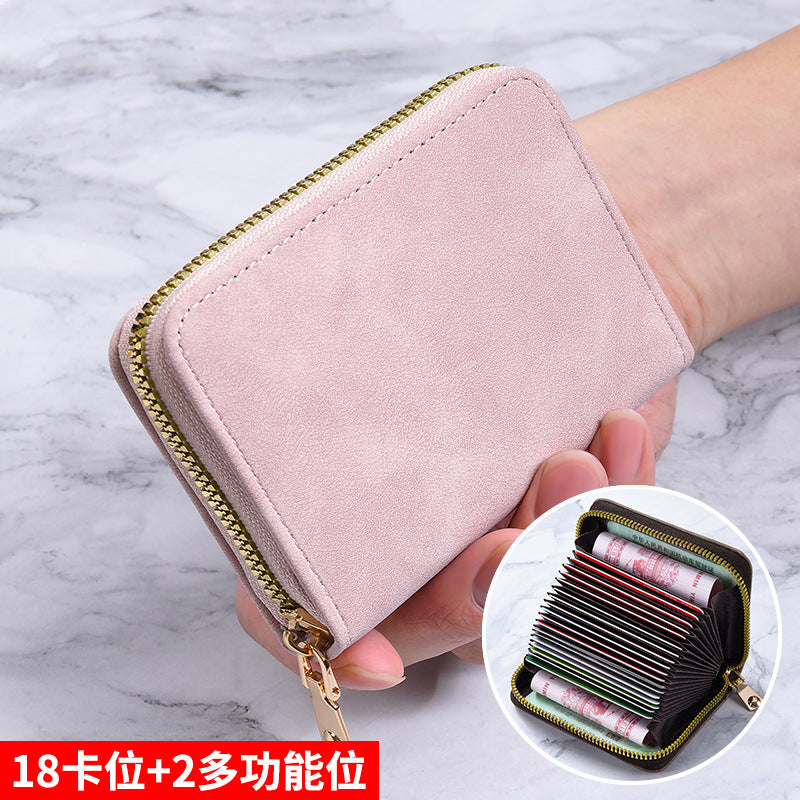 Women's Wallet Anti-Degaussing Expanding Card Holder 18 Card Position Zipper Coin Purse Daily Multi-Functional Credentials Storage