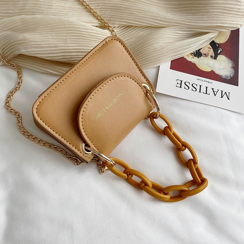 Women's Bag New Fashion Korean Style Chain Mini Lipstick Pack Shoulder Crossbody Portable Small Square Bag