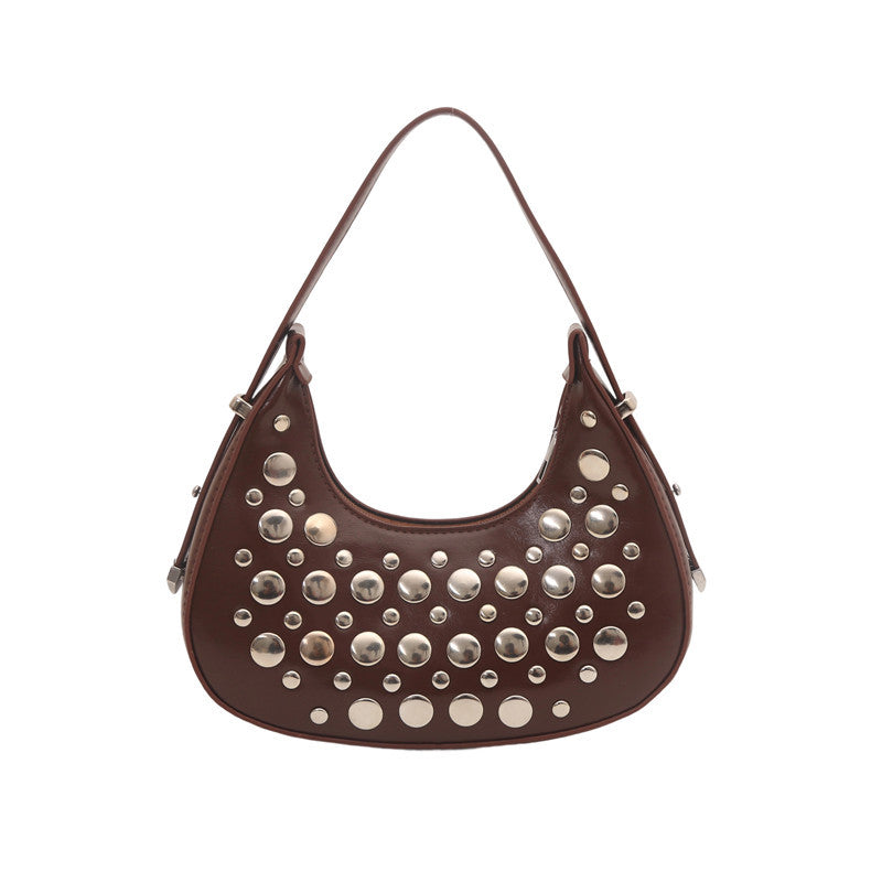This Year's Popular Bag Summer New Korean Style Fashion Rivet Personality Shoulder Bag Ladies Crossbody Dumpling Bag