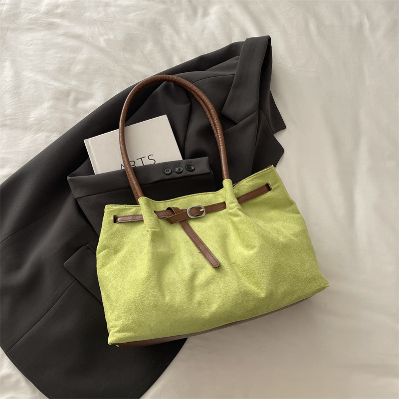 Fashionable Casual Large-Capacity Suede Tote Bag New Commuter Super Popular High-Grade Shoulder Bag for Women