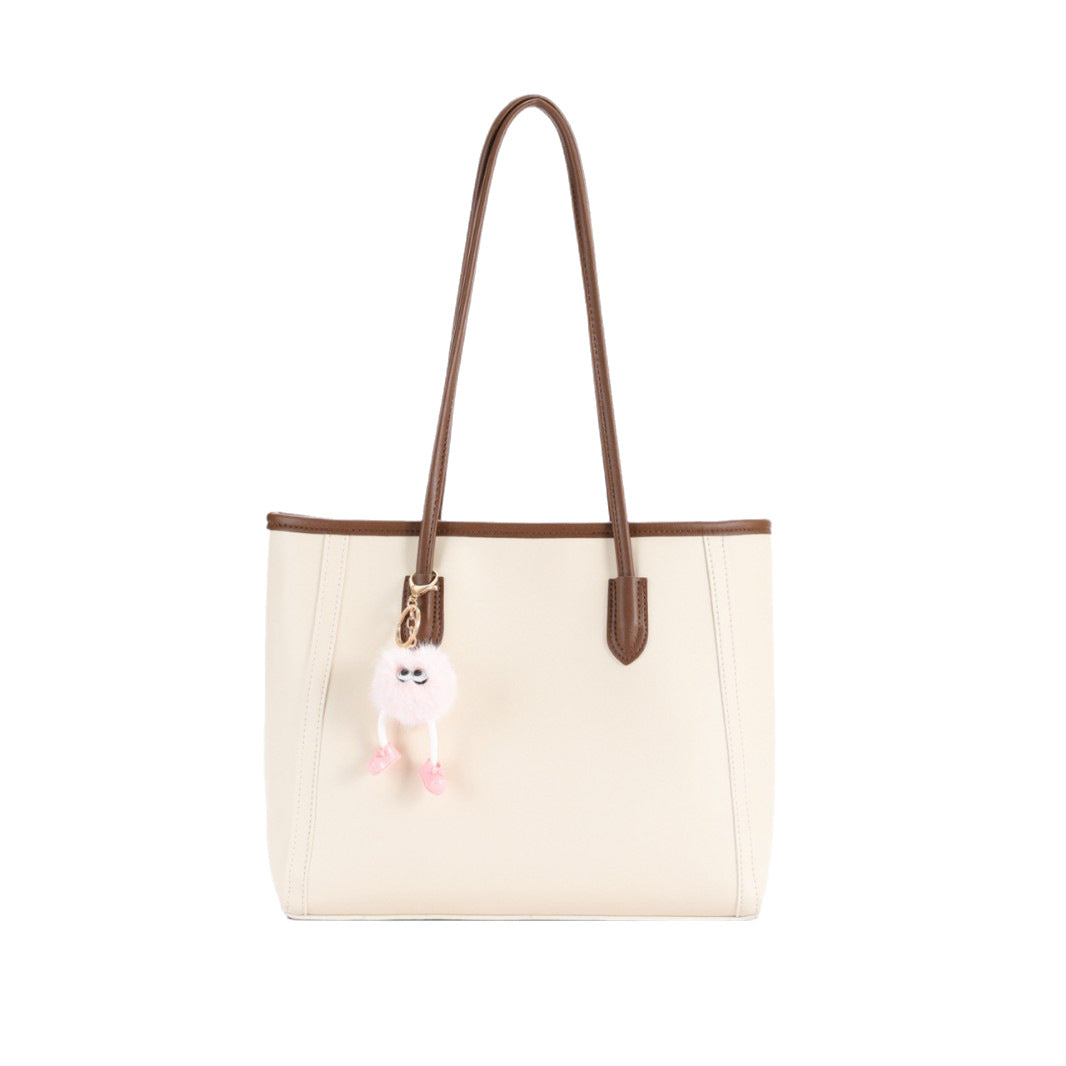 2025 New Fashion Large Capacity Tote Bag for Women, Vintage Style PU Leather Shoulder Bag with Zipper Closure and Nylon Lining, Perfect for Daily Commute and Casual Outfits