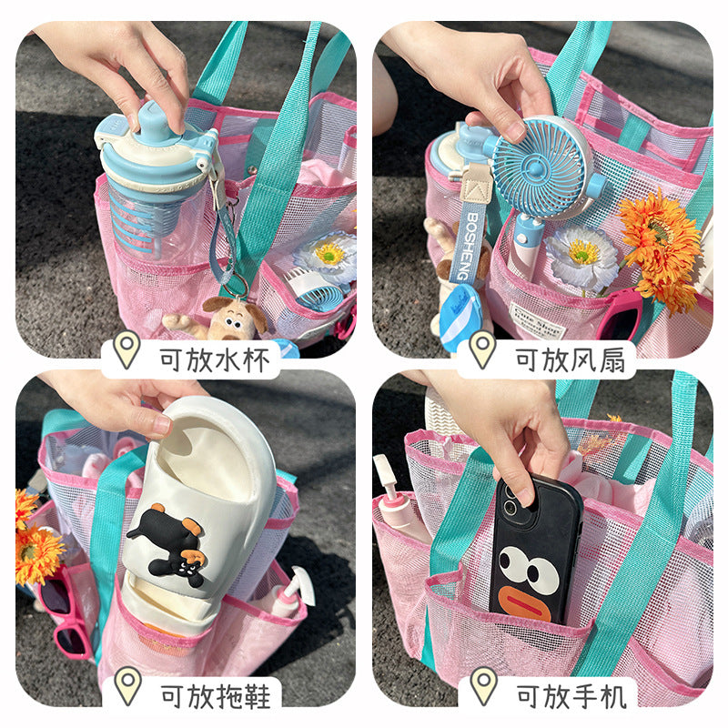 Hollow Swim Bag Large Capacity Beach Bag Girls Storage Beach Beach Bag Foldable Shopping Bag