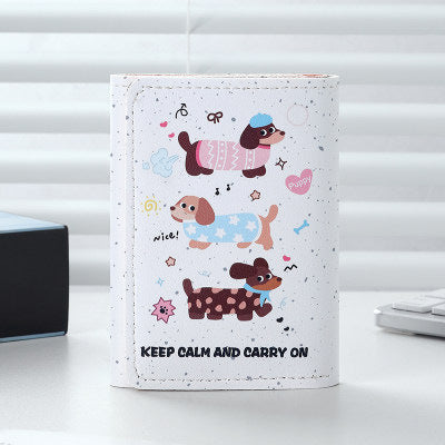 New Portable Wallet Small Large Capacity Three Fold Female Cute Cartoon Mini Purse Student Short Wallet Niche
