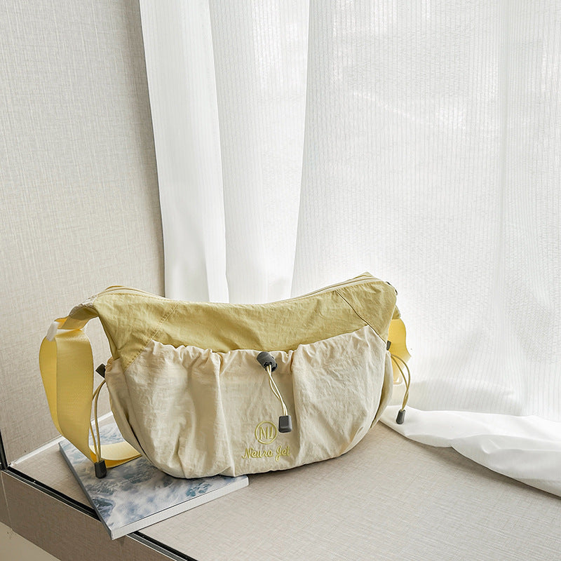 Casual Nylon Crossbody Bag for Women with Drawstring Design and Multiple Pockets, Perfect for Daily Commute and Outdoor Activities